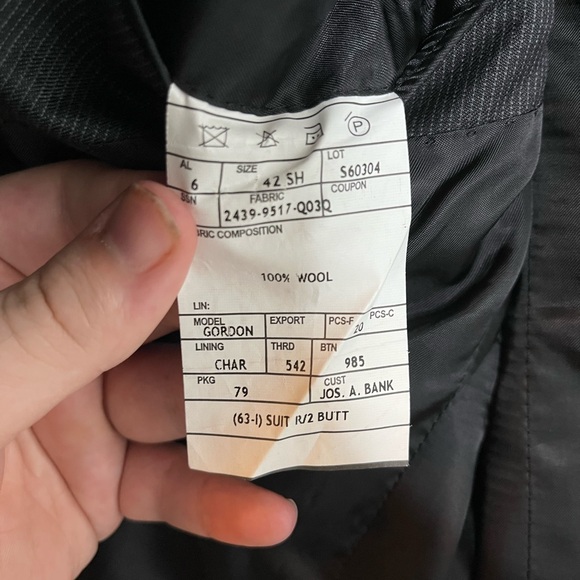 Joseph A Bank Grey 100% WOOL sports coat suit jacket SIZE 42 - Picture 5 of 5